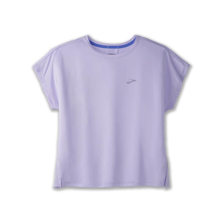 Brooks SPRINT FREE Breathable Short Sleeve Running Shirt Womens Canada - Lavender Purple/Violet Dash
